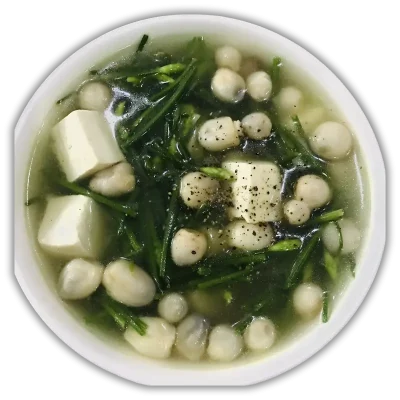 Canh hẹ nấm rơm